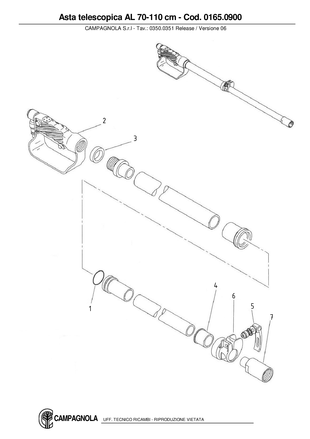 0165.0900_Asta telescopica AL 70-110 cm.